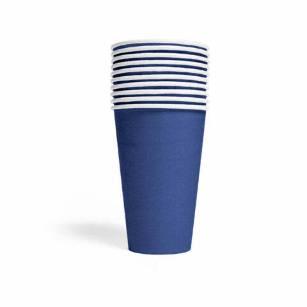 WeFiesta Blaue Becher, Dunkelblau, 350 ml | 10 Stück