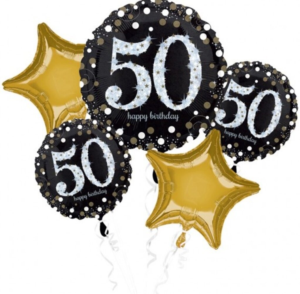 Anagram 50 Years Sparkling Balloon Bouquet | 5-piece
