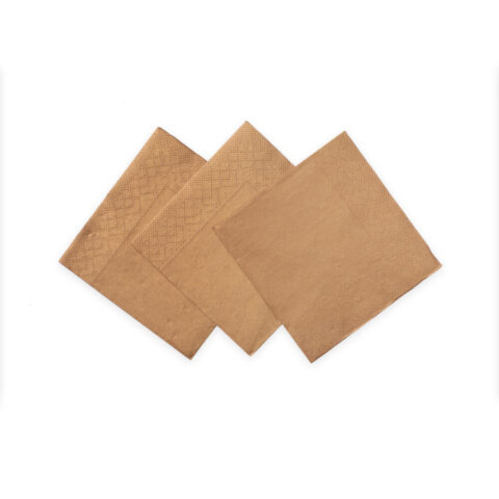 WeFiesta Serviettes en papier or rose et cuivre 24 x 24 cm | 20 pièces
