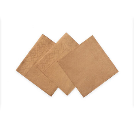 WeFiesta Serviettes en papier or rose et cuivre 24 x 24 cm | 20 pièces