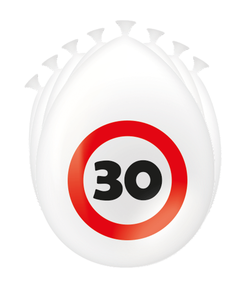 Paper Dreams Panneau de signalisation « 30 ans » avec ballons, 30 cm | 8 pièces