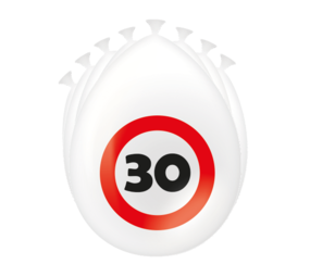 Paper Dreams 30 Years Balloons Traffic Sign 30cm | 8 pieces