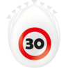 Paper Dreams Ballonnen 30 jaar Verkeersbord 30cm | 8 stuks Paper Dreams Ballonnen 30 jaar Verkeersbord 30cm | 8 stuks