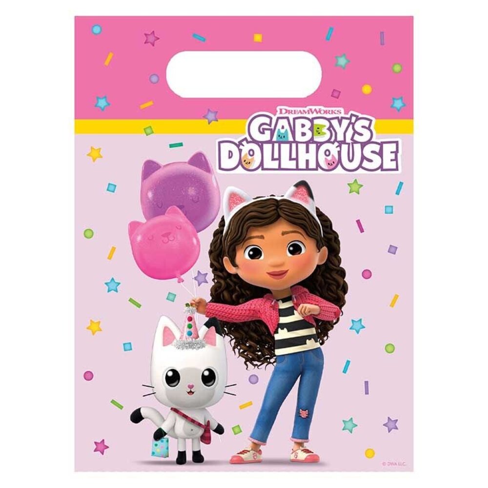 Procos Party Gabbys Puppenhaus-Geschenktüten 22x16cm | 6 Stück