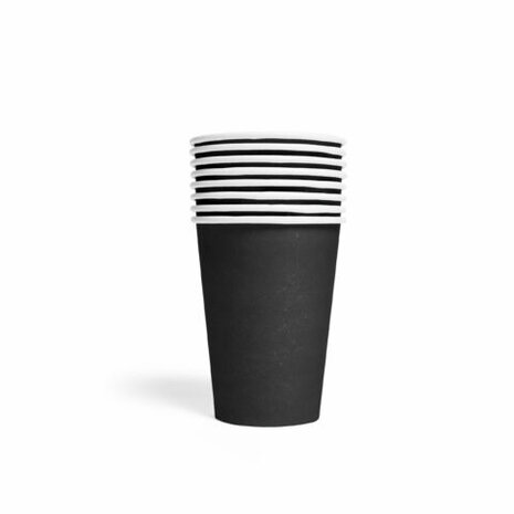 WeFiesta Black Cups 210ml | 8 pieces