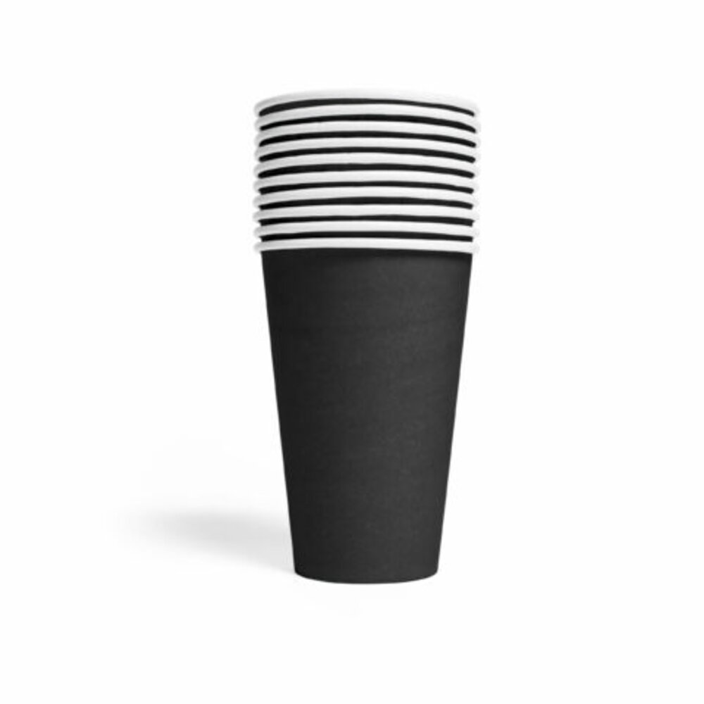WeFiesta Schwarze Tassen 350 ml | 10 Stück