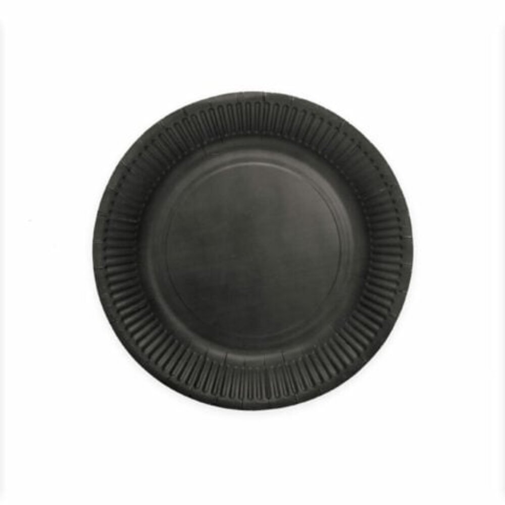 WeFiesta Assiettes noires 23 cm | 16 pièces