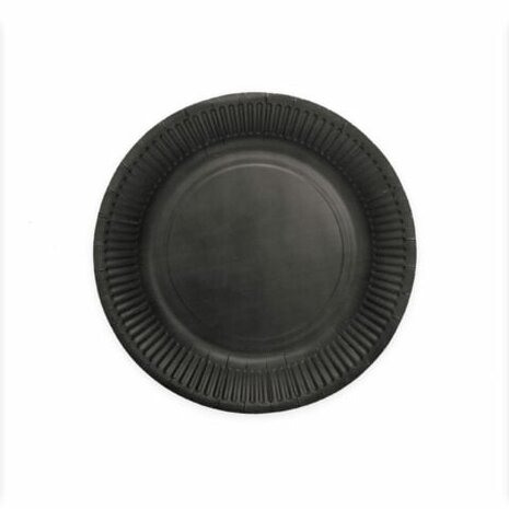 WeFiesta Schwarze Teller 23 cm | 16 Stück