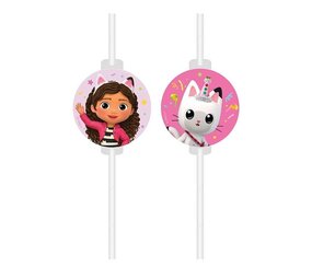 Procos Party Gabby's Dollhouse Drinking Straws | 4 pieces Procos Party Gabby's Dollhouse Drinking Straws | 4 pieces