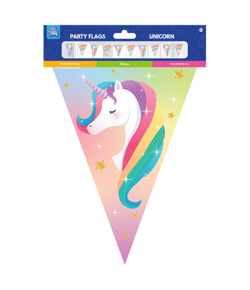 Paper Dreams Unicorn Party Flag Garland 10 meters | per piece Paper Dreams Unicorn Party Flag Garland 10 meters | per piece