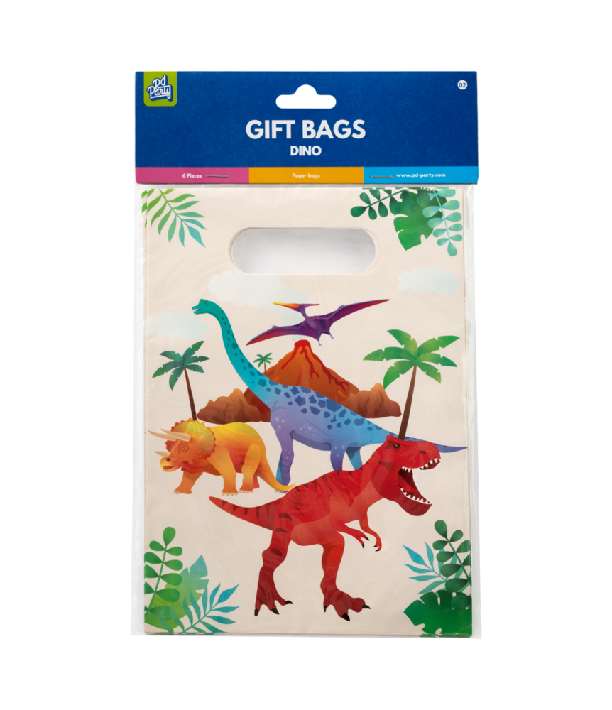 Paper Dreams Sacs à distribuer Dino World 16 x 23 cm | 6 pièces