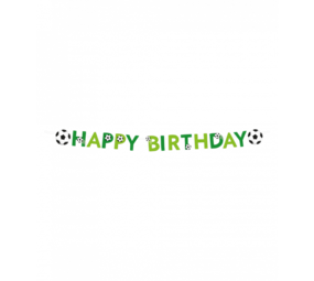 Paper Dreams Voetbal Letterslinger Happy Birthday World 2,5mtr | per stuk Paper Dreams Voetbal Letterslinger Happy Birthday World 2,5mtr | per stuk