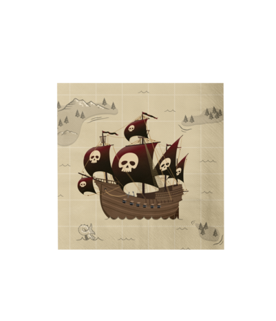 Paper Dreams Serviettes de table pirates 33 x 33 cm | 16 pièces