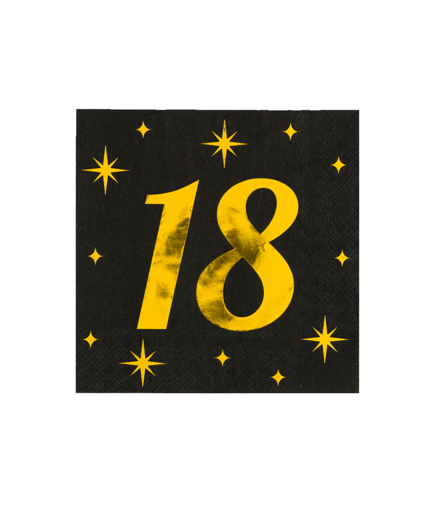 Paper Dreams Servetten 18 jaar Classy 33x33cm | 16 stuks Paper Dreams Servetten 18 jaar Classy 33x33cm | 16 stuks