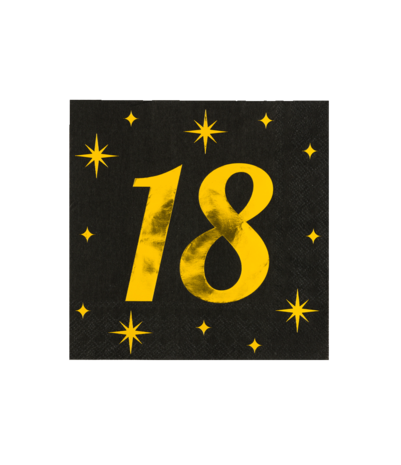 Paper Dreams Servetten 18 jaar Classy 33x33cm | 16 stuks Paper Dreams Servetten 18 jaar Classy 33x33cm | 16 stuks
