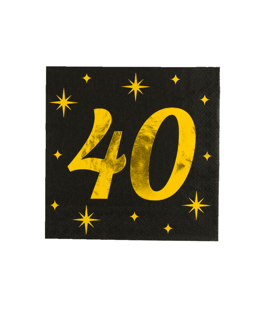 Paper Dreams Servetten 40 jaar Classy 33x33cm | 16 stuks Paper Dreams Servetten 40 jaar Classy 33x33cm | 16 stuks