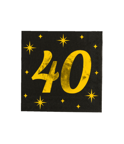 Paper Dreams Elegante Servietten zum 40. Geburtstag, 33 x 33 cm | 16 Stück