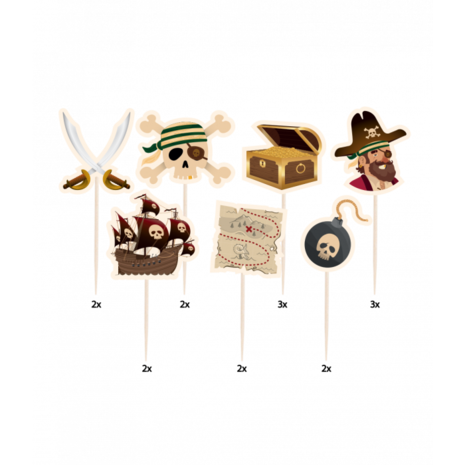 Paper Dreams Piraten Prikkers | 16 stuks Paper Dreams Piraten Prikkers | 16 stuks