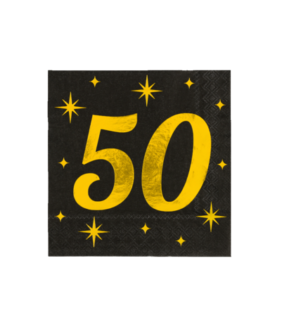 Paper Dreams Servetten 50 jaar Classy 33x33cm | 16 stuks Paper Dreams Servetten 50 jaar Classy 33x33cm | 16 stuks