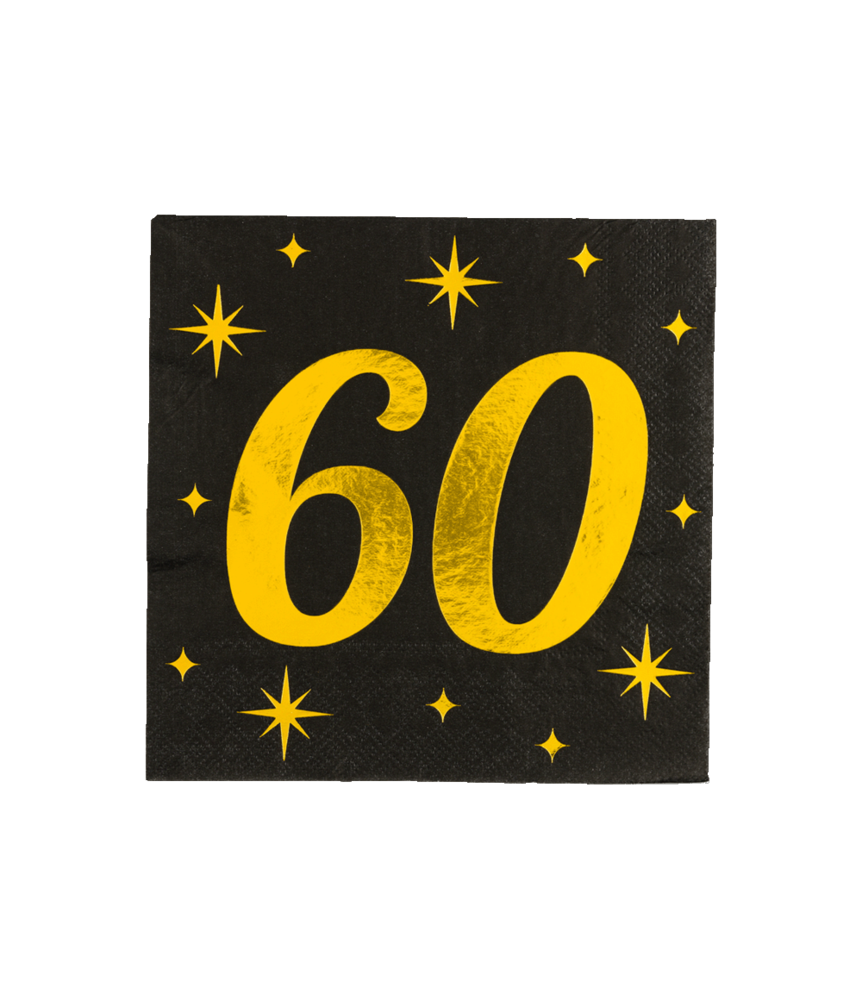 Paper Dreams Servetten 60 jaar Classy 33x33cm | 16 stuks Paper Dreams Servetten 60 jaar Classy 33x33cm | 16 stuks