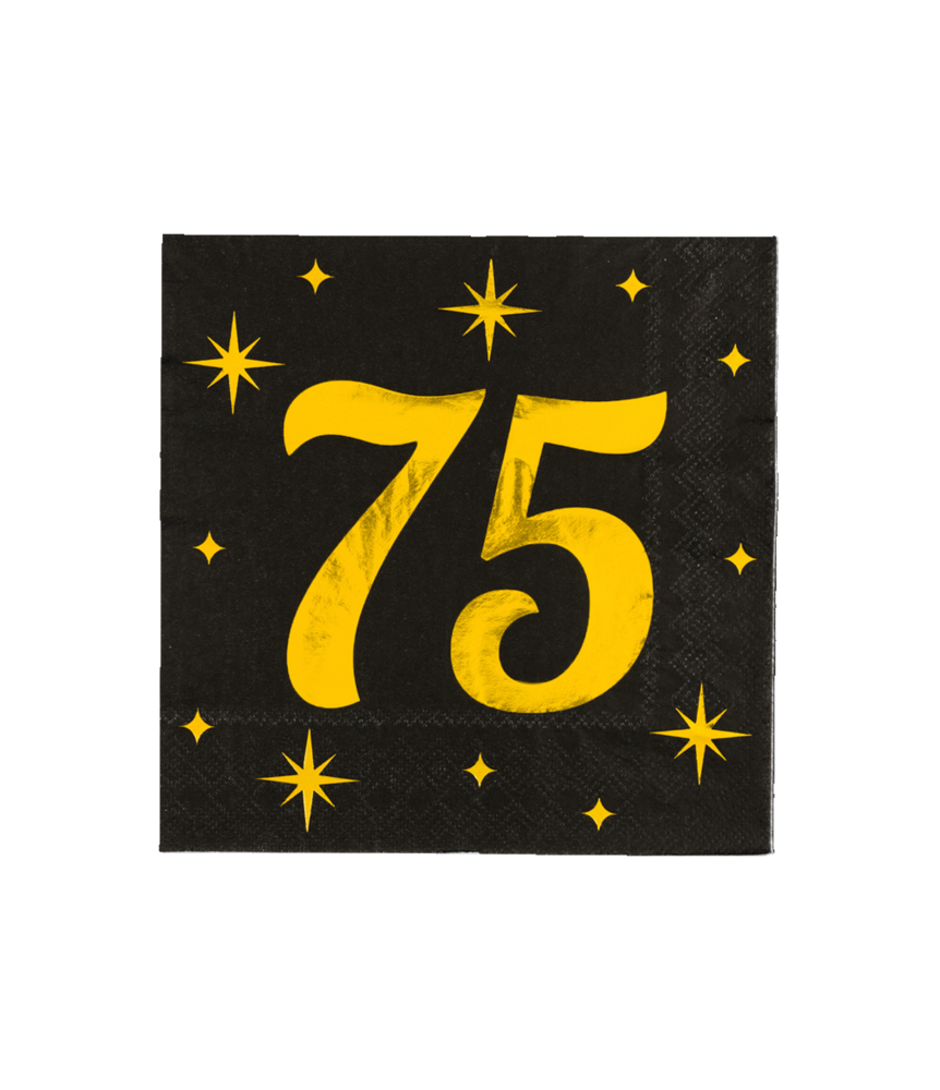 Paper Dreams Servetten 75 jaar Classy 33x33cm | 16 stuks Paper Dreams Servetten 75 jaar Classy 33x33cm | 16 stuks