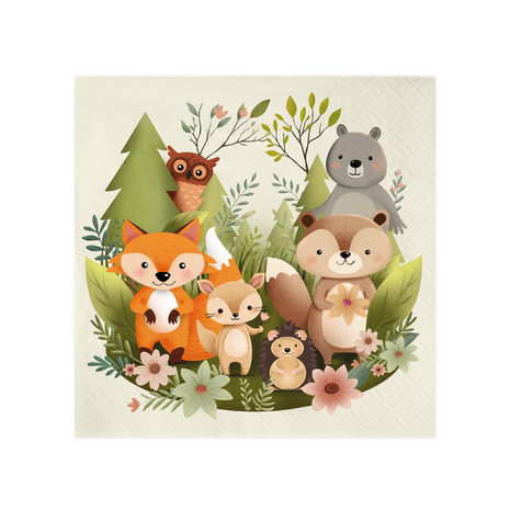 Tuf-Tuf Forest Animals Napkins 33x33cm | 10 pieces