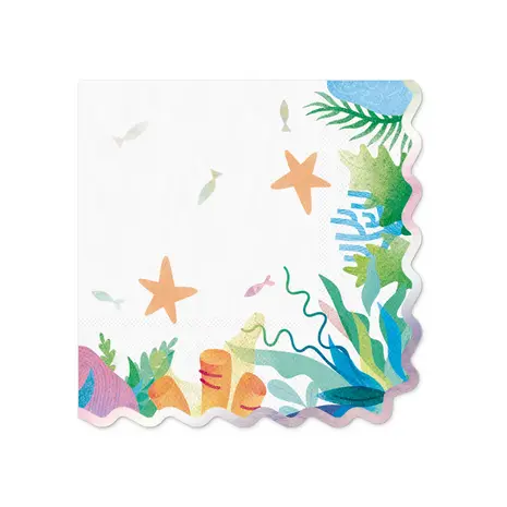 Tuf-Tuf Serviettes de table Océan 33x33cm | 10 pièces