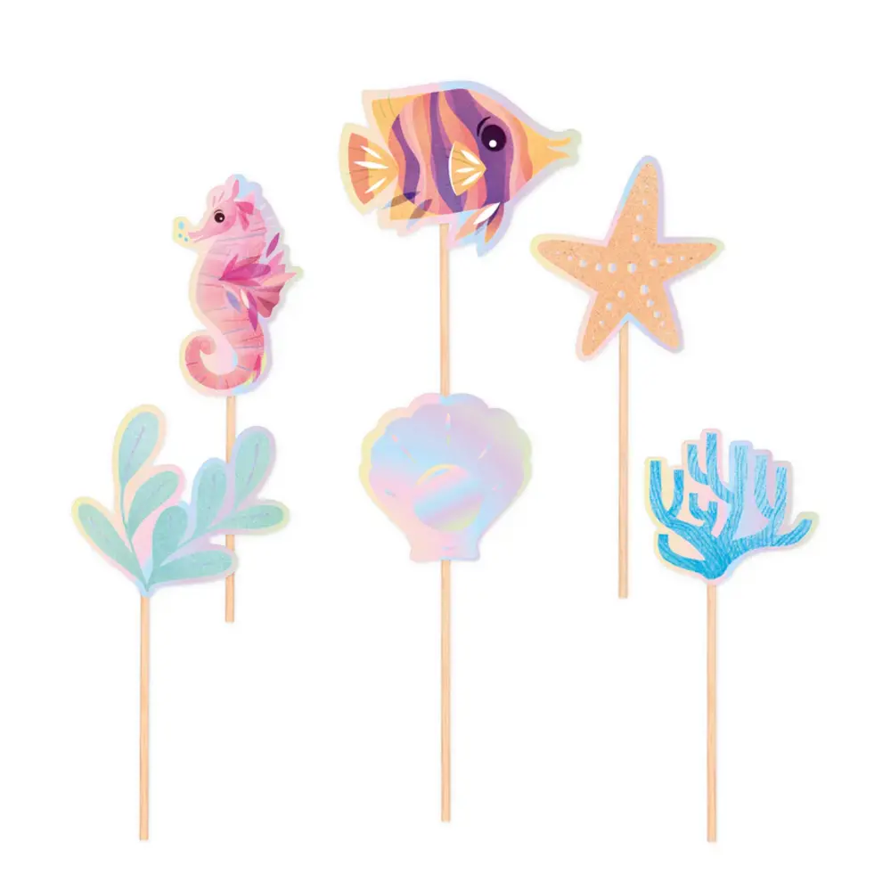 Tuf-Tuf Décorations de gâteau sur le thème de l'océan | 6 pièces
