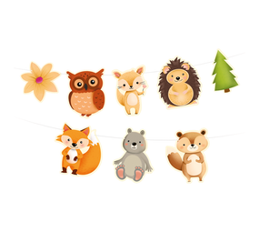 Tuf-Tuf Guirlande Animaux de la Forêt 200 x 18 cm | à l'unité