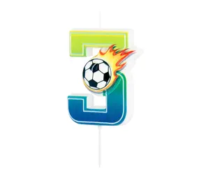 Tuf-Tuf Bougie numéro 3 sur le thème du football | à ​​l'unité