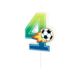 Tuf-Tuf Fußball-Nummernkerze 4 | pro Stück