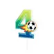 Tuf-Tuf Fußball-Nummernkerze 4 | pro Stück
