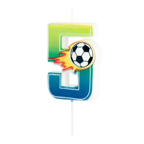Tuf-Tuf Bougie numéro 5 sur le thème du football | à ​​l'unité