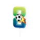 Tuf-Tuf Bougie numéro 8 sur le thème du football | à ​​l'unité
