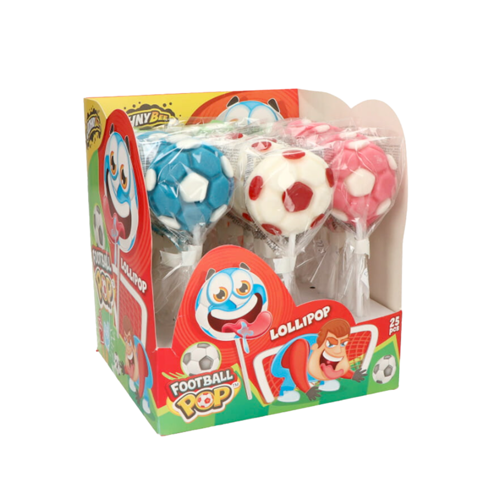 Johny Bee Voetbal Lolly Pop 25gr | per stuk Johny Bee Voetbal Lolly Pop 25gr | per stuk
