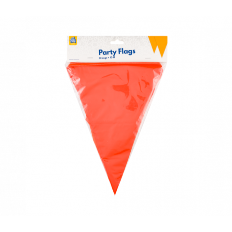 Paper Dreams Orange Plastic Flag Bunting | 10 meters