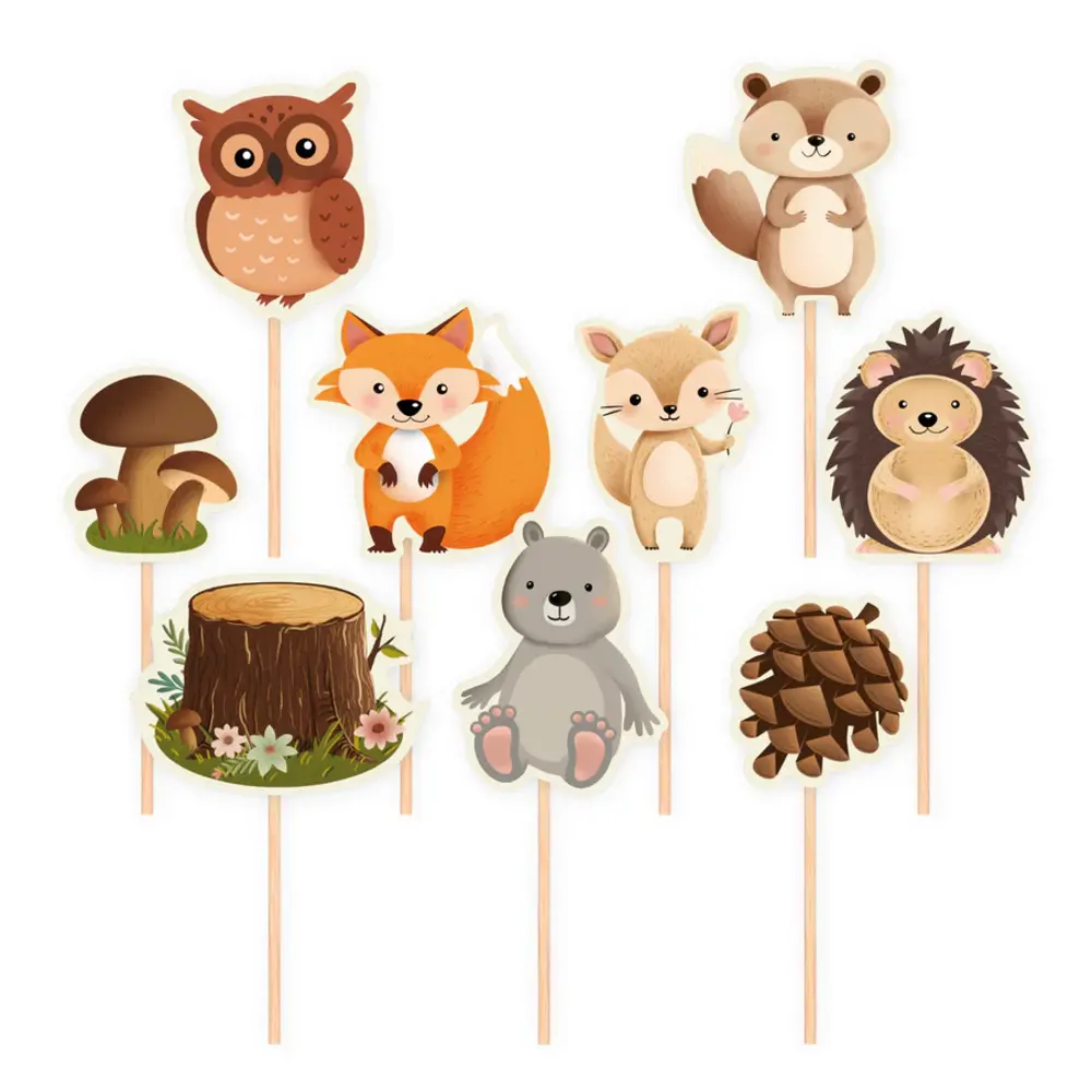 Tuf-Tuf Forest Animals Cake Toppers | 9 pieces