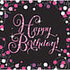 Amscan Happy Birthday Sparkling Pink Napkins 33x33cm | 16 pieces