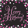 Amscan Servetten Happy Birthday Sparkling Roze 33x33cm | 16 stuks Amscan Servetten Happy Birthday Sparkling Roze 33x33cm | 16 stuks