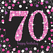 Amscan 70th Birthday Napkins Sparkling Pink 33x33cm | 16 pieces
