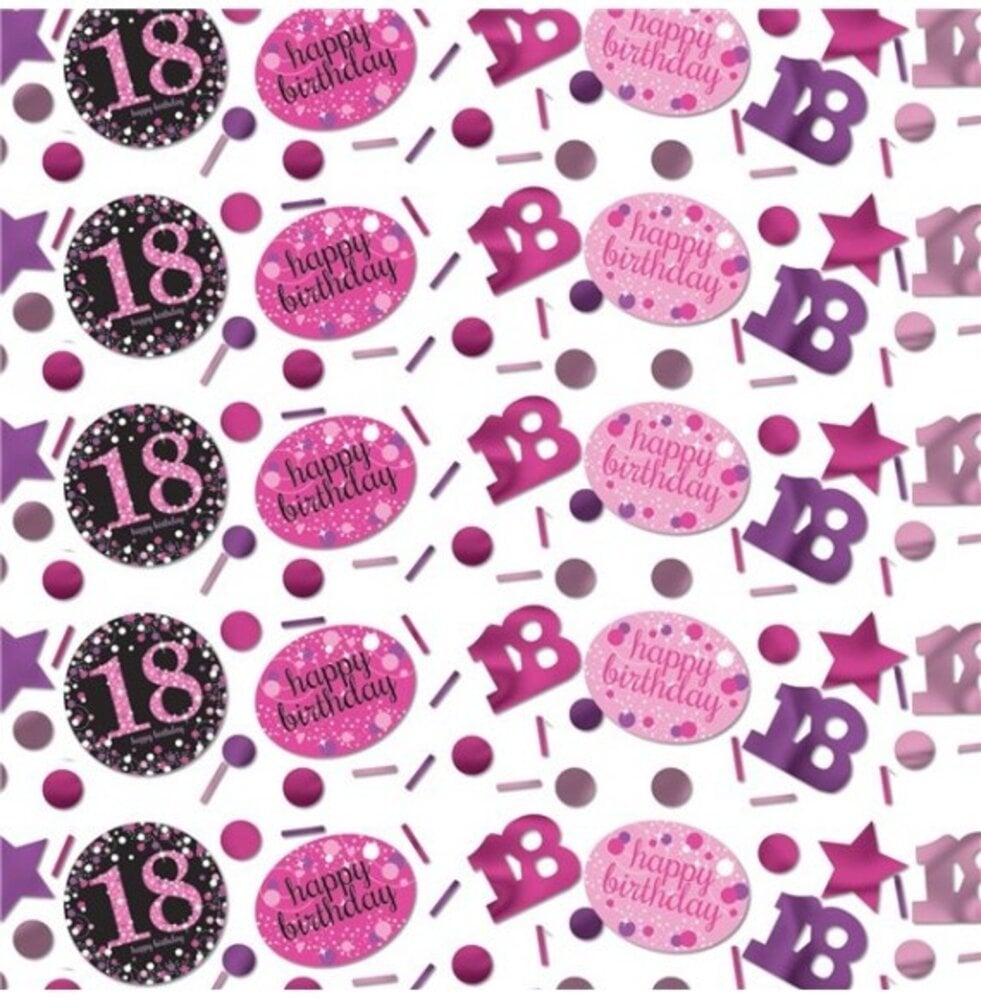 Amscan Confetti 18 ans Pétillant Noir-Rose | 34 grammes