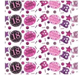 Amscan Confetti 18 jaar Sparkling Zwart-Roze | 34 gram