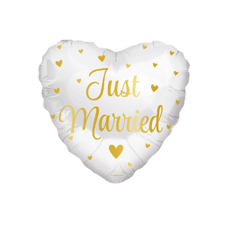 Paper Dreams Ballon en aluminium « Just Married » blanc et or 45 cm | vide