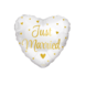 Paper Dreams Ballon en aluminium « Just Married » blanc et or 45 cm | vide