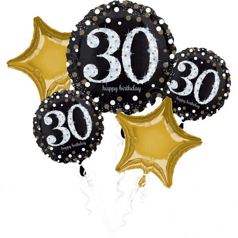 Anagram Funkelnder Ballonstrauß zum 30. Geburtstag | 5-teilig