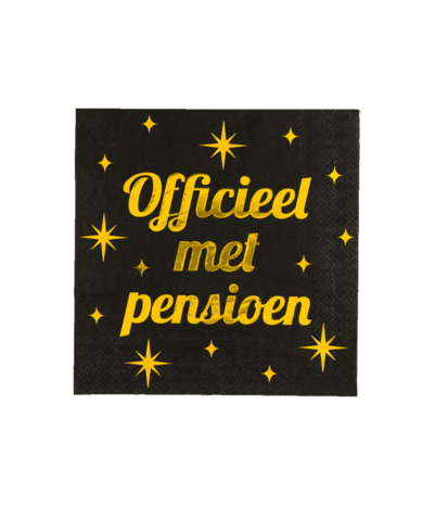 Paper Dreams Servetten Officieel Met Pensioen Classy 33x33cm | 16 stuks Paper Dreams Servetten Officieel Met Pensioen Classy 33x33cm | 16 stuks