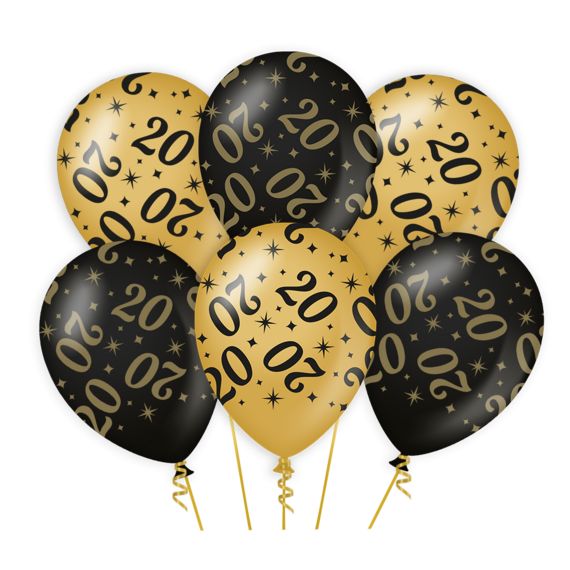 Pastelkleurige Happy Birthday slinger met ballonnen