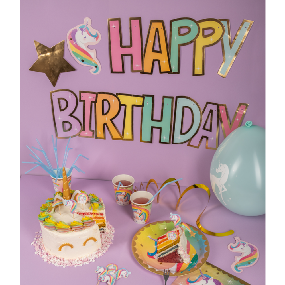 Paper Dreams Unicorn Party Letter Garland 2.5m | per piece Paper Dreams Unicorn Party Letter Garland 2.5m | per piece