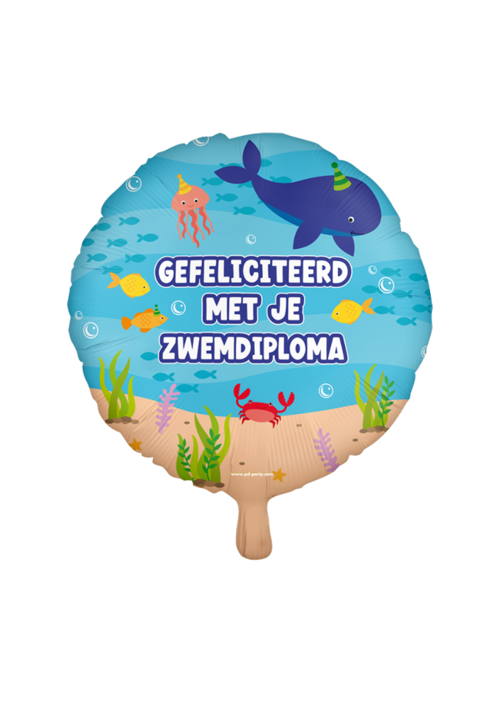 Paper Dreams Ballon en aluminium avec certificat de natation obtenu, 46 cm | à l'unité