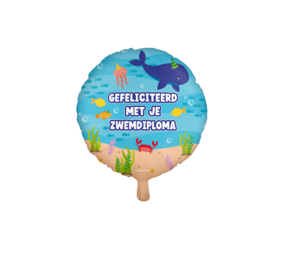 Paper Dreams Folie Ballon Zwemdiploma Gehaald 46cm | per stuk Paper Dreams Folie Ballon Zwemdiploma Gehaald 46cm | per stuk